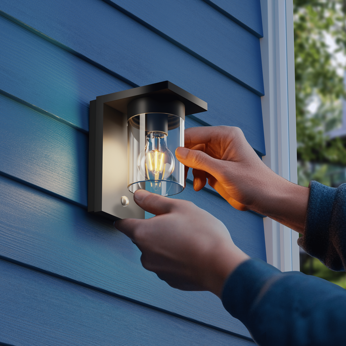 Calex Asti Solar Wall Light - Black