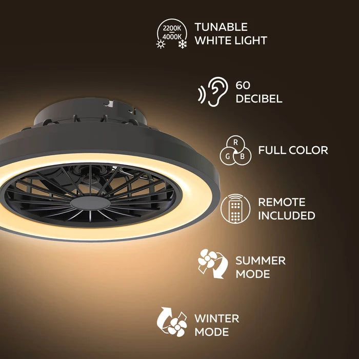 Calex Ceiling Fan LED 39 cm – RGB+CCT – White