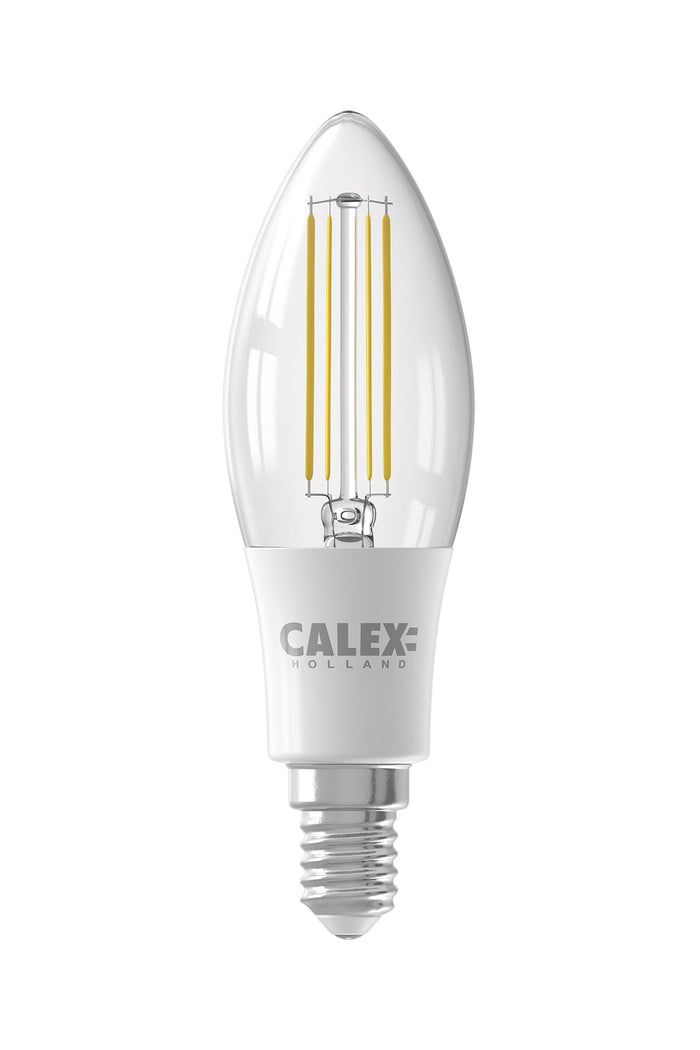 Calex LED Bulb - E14 - Filament - B35 - Clear - 4W - Dimmable