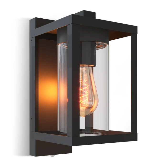 Calex Naples Wall Light - E27 - Day/Night sensor - Black