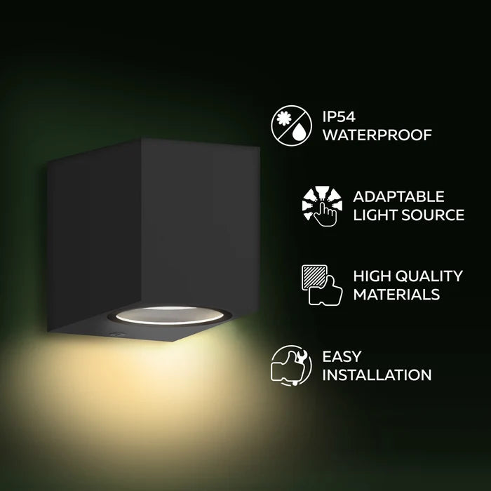Calex Sanremo Wall Light Downlight - GU10 - Black