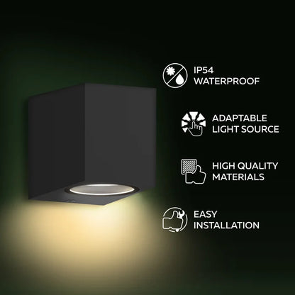 Calex Sanremo Wall Light Downlight - GU10 - Black