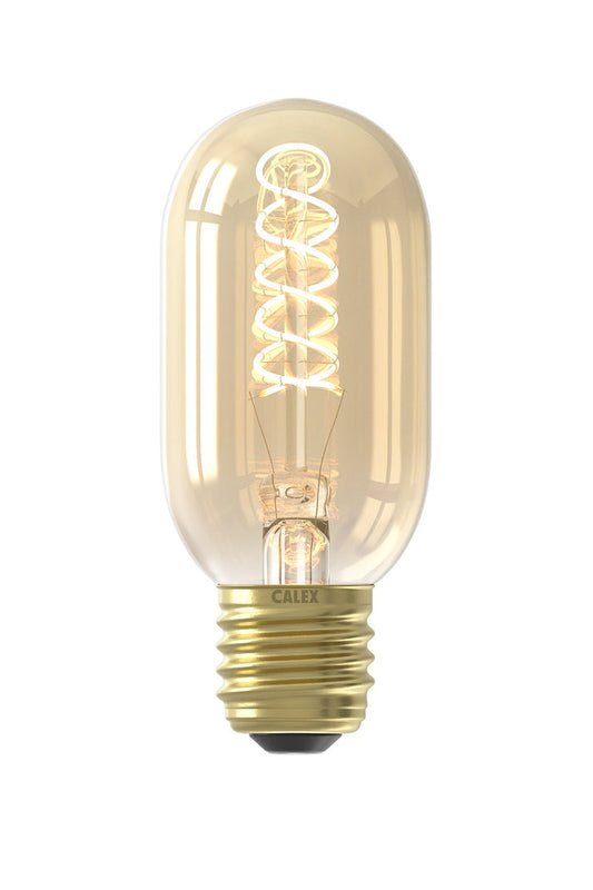 Calex Spiral Filament LED Lamp - E27 - T45 - Gold - 3.8W - Dimmable