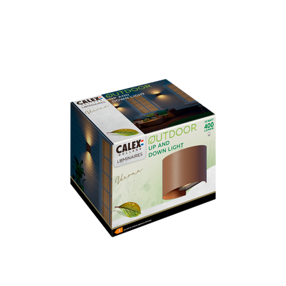 Calex Verona LED Wall Light Oval - Up & Down - Rust