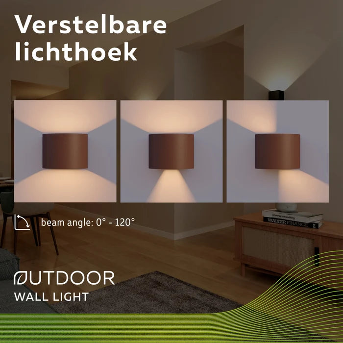 Calex Verona LED Wall Light Oval - Up & Down - Rust