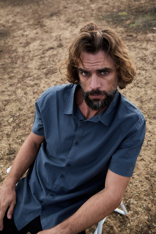 Camisa Pinco Orgánica Azul Hombre