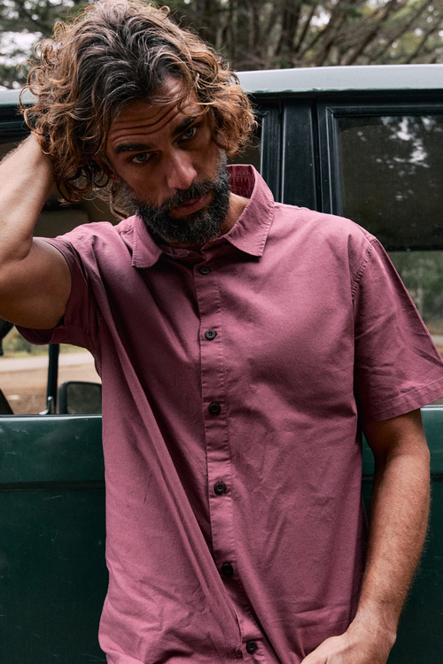 Camisa Pinco Orgánica Burdeo Hombre