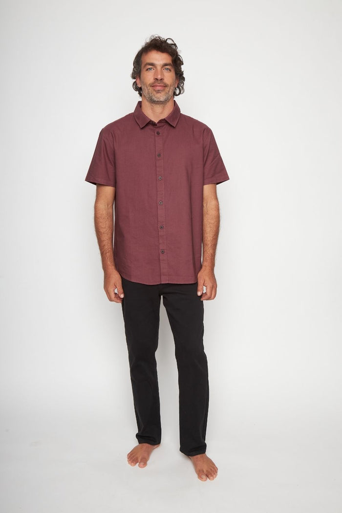 Camisa Pinco Orgánica Burdeo Hombre