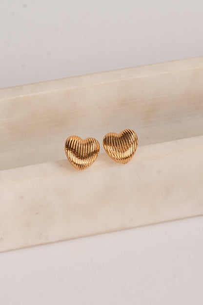 Camryn Gold Heart Stud Earrings