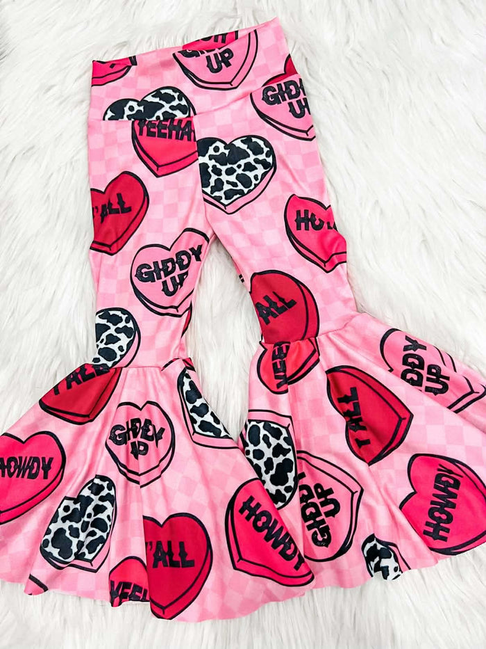 Candy Hearts Bell Bottoms