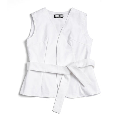 Canvas Waist Coat  (off white)
