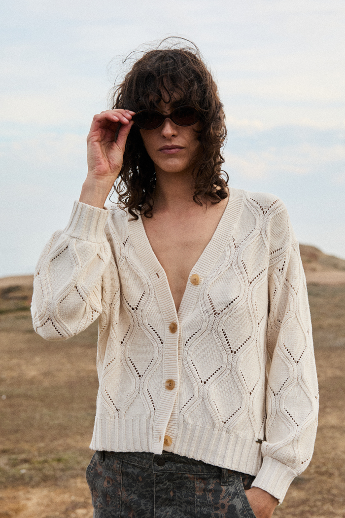 Cárdigan Astra Orgánico Beige Mujer