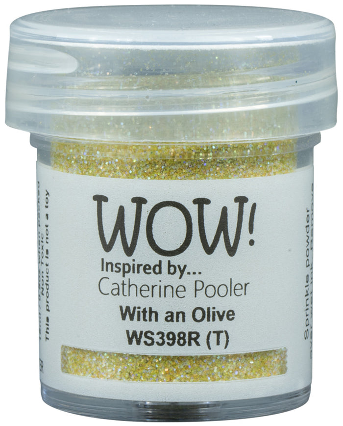 Catherine Pooler - WOW - Special Color Embossing Glitter - Regular - With an Olive. Available at Embellish Away located in Bowmanville Ontario Canada.