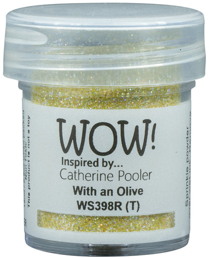 Catherine Pooler - WOW - Special Color Embossing Glitter - Regular - With an Olive. Available at Embellish Away located in Bowmanville Ontario Canada.