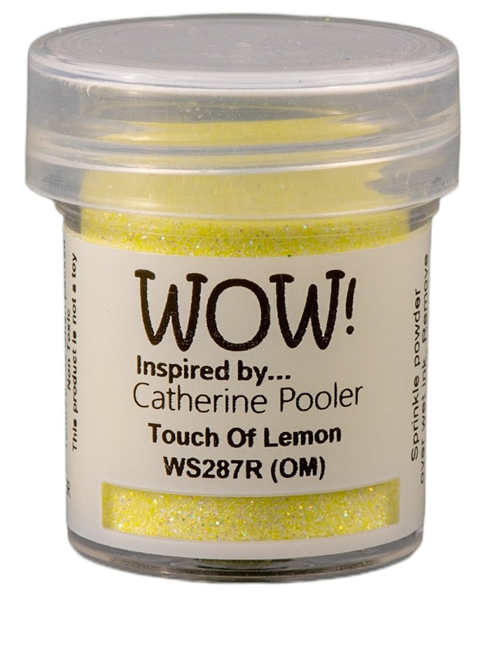 Catherine Pooler - WOW - Special Color Embossing Powder - Regular - Touch of Lemon. Available at Embellish Away located in Bowmanville Ontario Canada.
