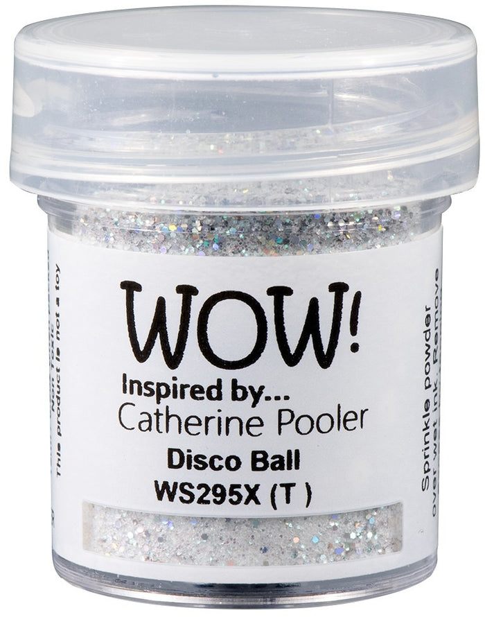 Catherine Pooler - WOW - Special Color Embossing Powder - X - Disco Ball. Available at Embellish Away located in Bowmanville Ontario Canada.