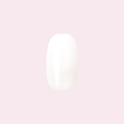 CCT Gradient - Press-On | Short | Round single false nail showing white to sheer pink ombre gradient on light pink background