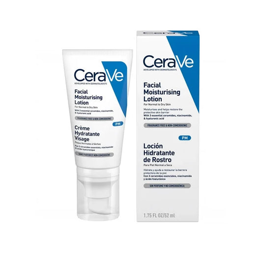 CeraVe PM Facial Moisturising Lotion with Ceramides for Normal to Dry Skin 52ml