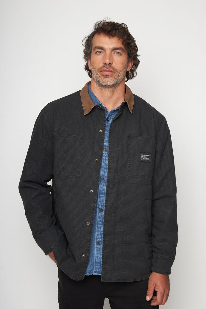 Chaqueta Roble Ripstop Orgánica Negra Hombre