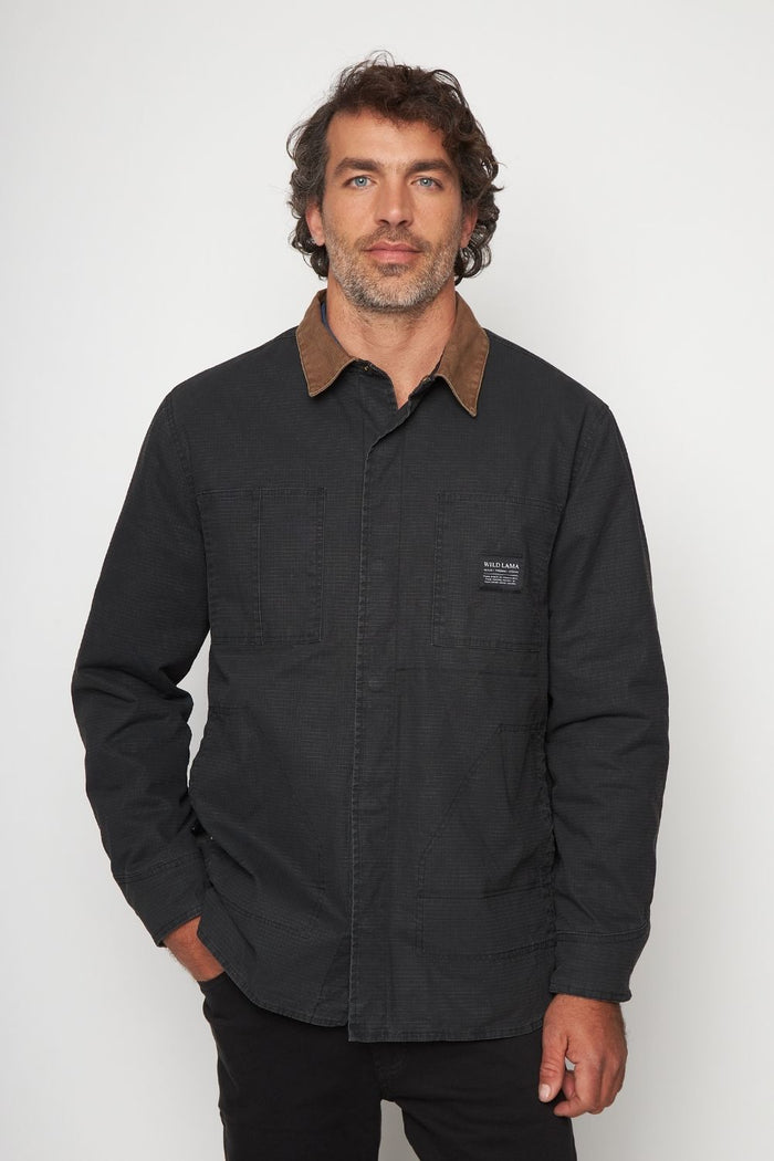 Chaqueta Roble Ripstop Orgánica Negra Hombre