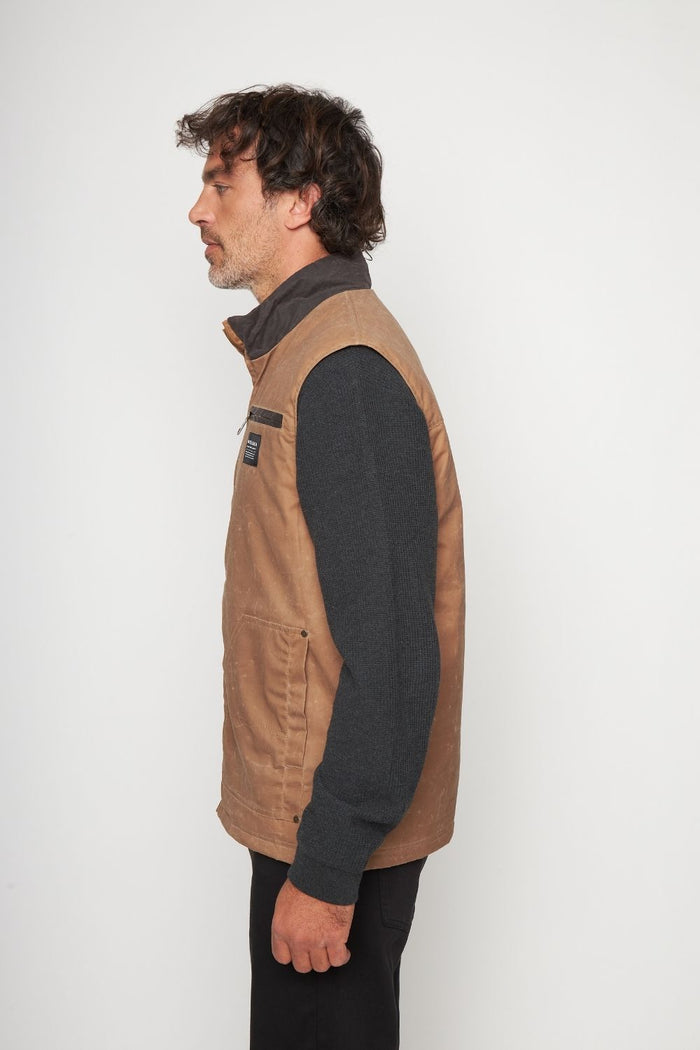 Chaqueta Sin Mangas Polko Wax Reciclada Camel Hombre