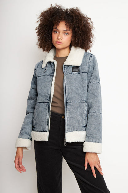 Chaqueta Sur Puffa Orgánica Denim Mujer