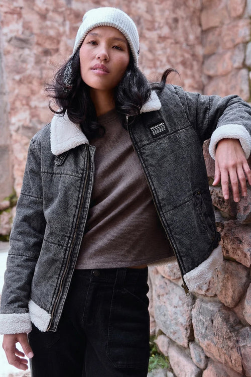 Chaqueta Sur Puffa Orgánica Negra Mujer