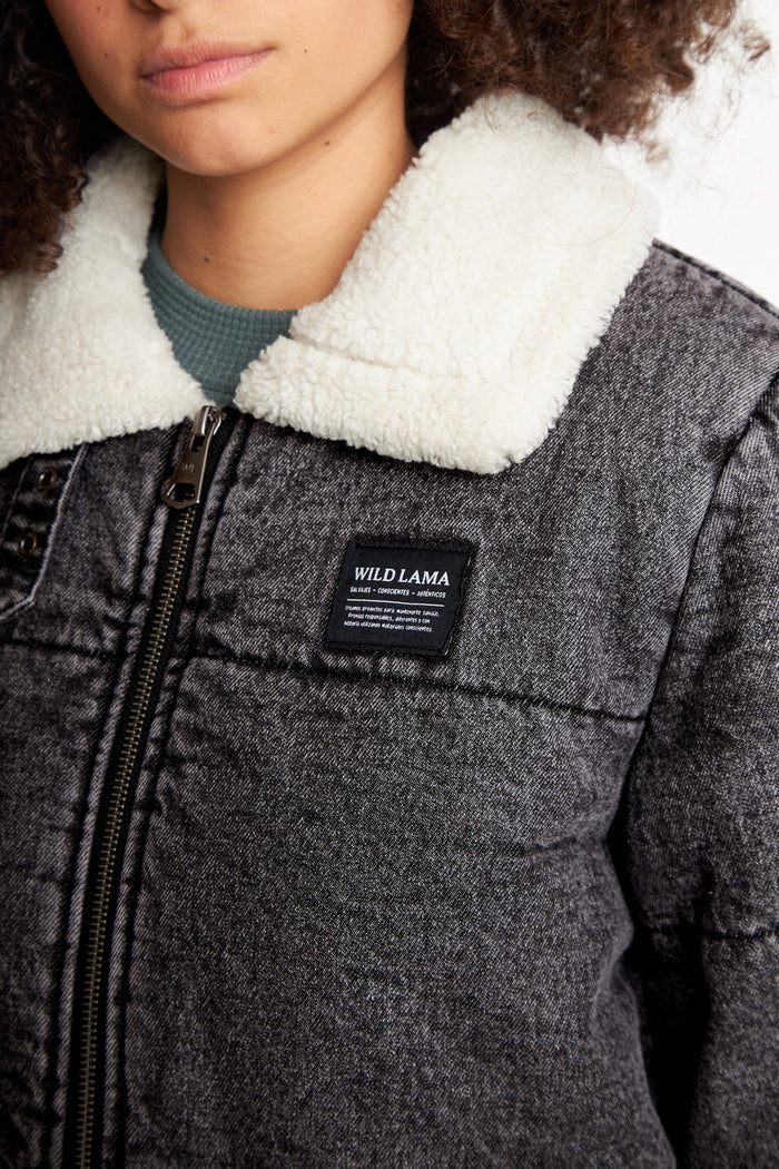 Chaqueta Sur Puffa Orgánica Negra Mujer