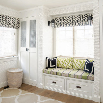 China Seas Fabric: Aga - Custom Taxicab on White Linen / Cotton