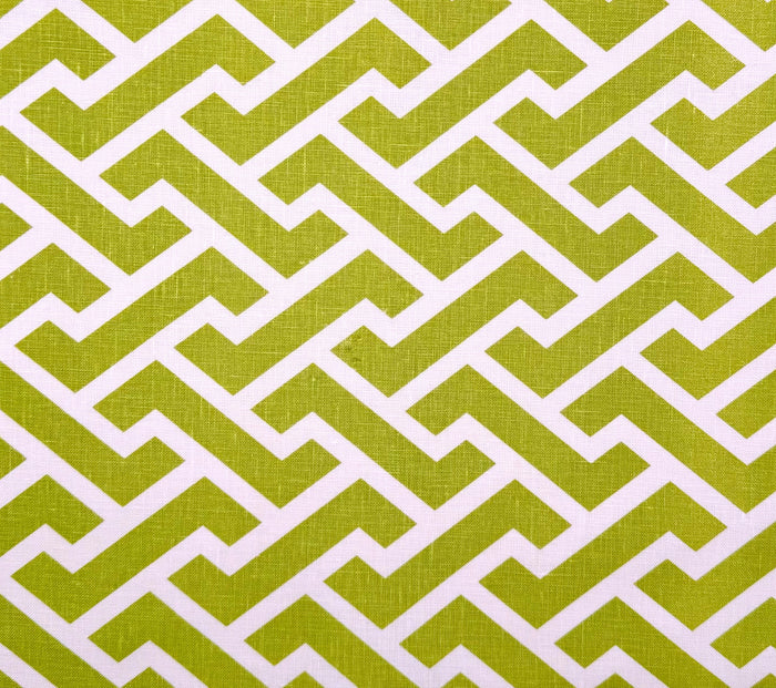 China Seas Fabric: Aga Reverse - Custom Pistachio on Tinted 100% Linen