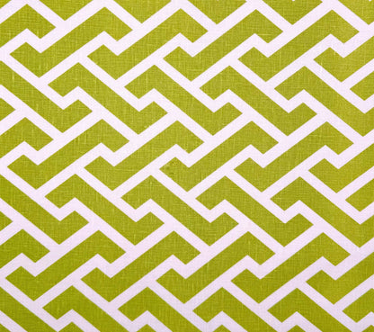 China Seas Fabric: Aga Reverse - Custom Pistachio on Tinted 100% Linen