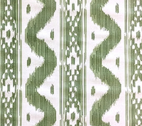 China Seas Fabric: Bali Hai - Custom Green on Tinted Belgian Linen / Cotton