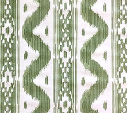 China Seas Fabric: Bali Hai - Custom Green on Tinted Belgian Linen / Cotton