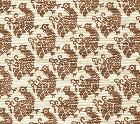 China Seas Fabric: Dunmore - Custom Tobacco on Tinted Belgian Linen / Cotton