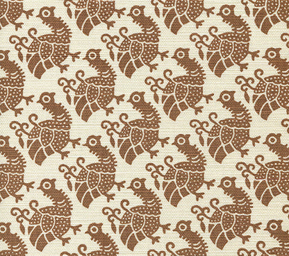 China Seas Fabric: Dunmore - Custom Tobacco on Tinted Belgian Linen / Cotton
