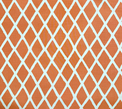 China Seas Fabric: Lyford Diamond Blotch - New Shrimp on Tinted Belgian Linen / Cotton