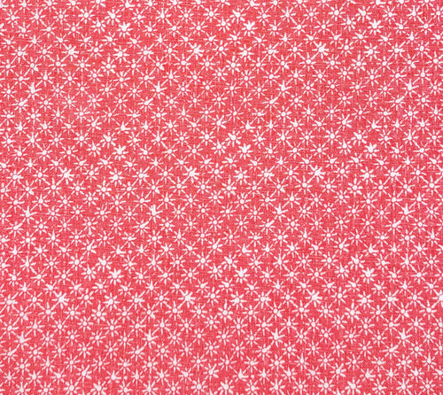 China Seas Fabric: New Balinese Star - Magenta on White Linen