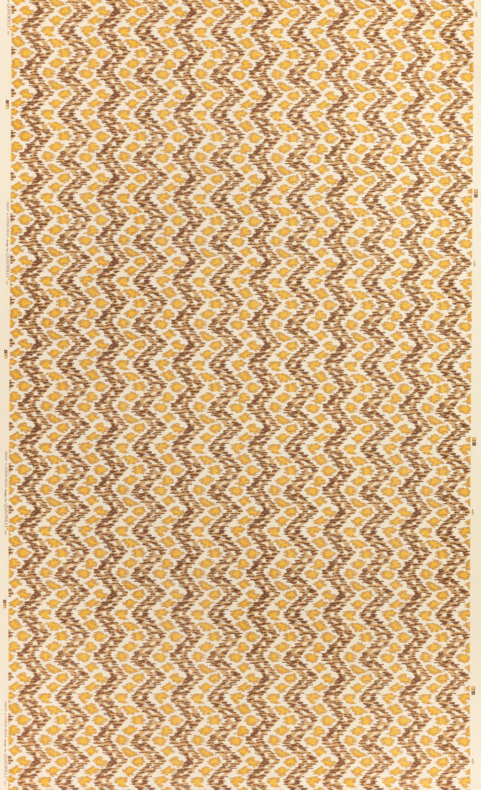 China Seas Fabric: Zizi Vertical - Custom Brown / Camel / Gold on Tinted 100% Linen