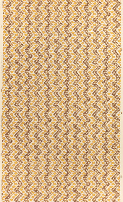 China Seas Fabric: Zizi Vertical - Custom Brown / Camel / Gold on Tinted 100% Linen
