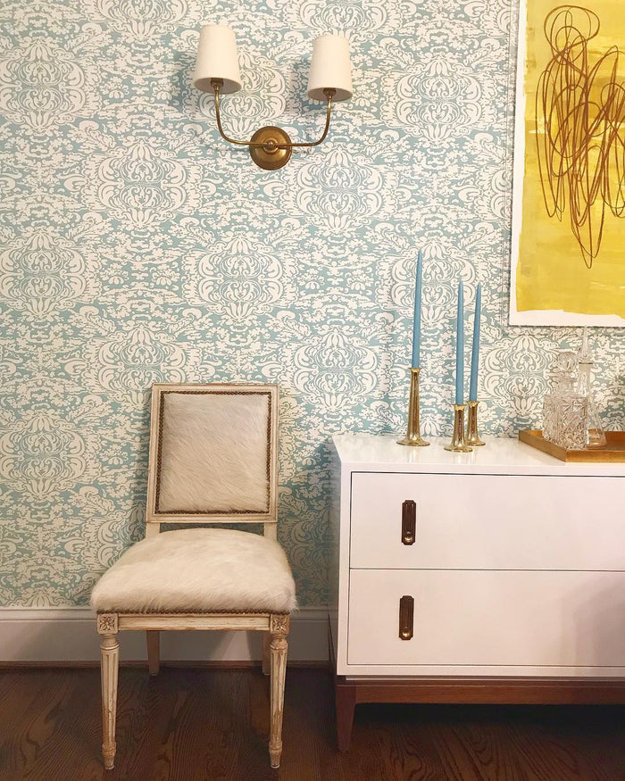 China Seas Wallpaper: San Marco - Custom Pine Barrens on White Paper (FIVE YARD MINIMUM)
