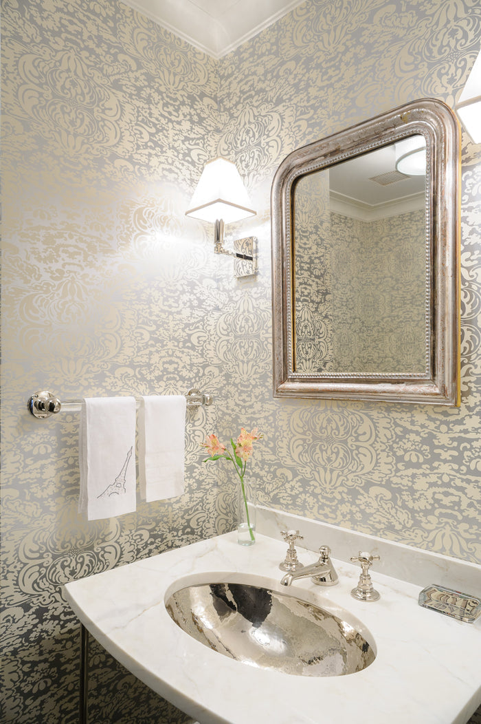 China Seas Wallpaper: San Marco - Custom Pine Barrens on White Paper (FIVE YARD MINIMUM)