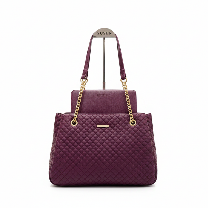Chrisrosy Purple 2pc Quilted Tote Bag Set