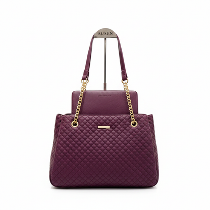 Chrisrosy Purple 2pc Quilted Tote Bag Set