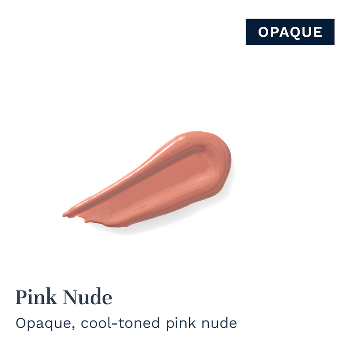 City Lips Pink Nude opaque lipgloss from City Beauty showing a smooth, glossy pink nude finish on the lips.