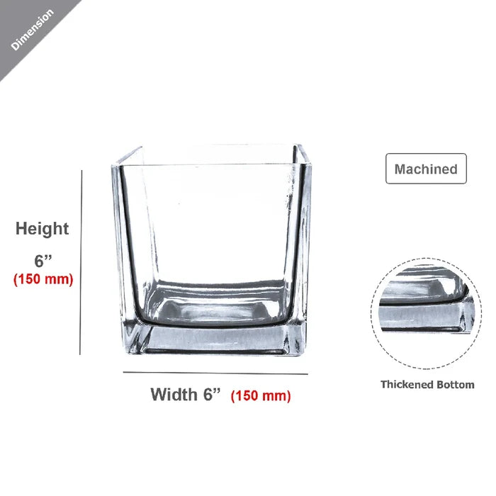 Clear Floral Cube Vase Apron - Image