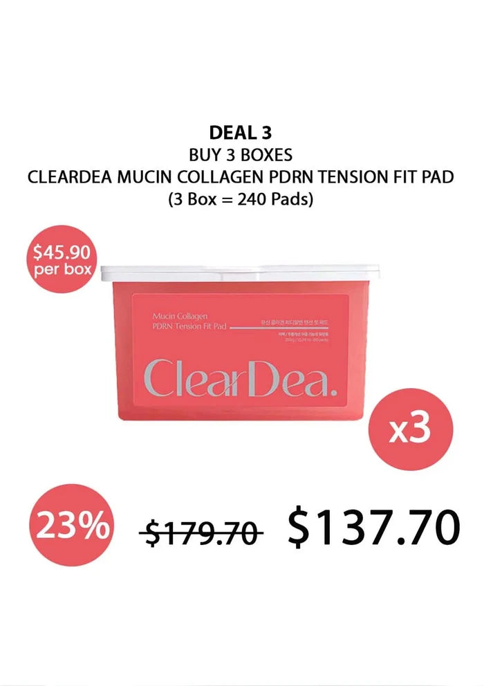 (BUY 3) CLEARDEA MUCIN PDRN TENSION FIT PAD