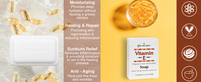 Cococare Vitamin E Fragrance Free Antioxidant Soap 4oz/ 113g