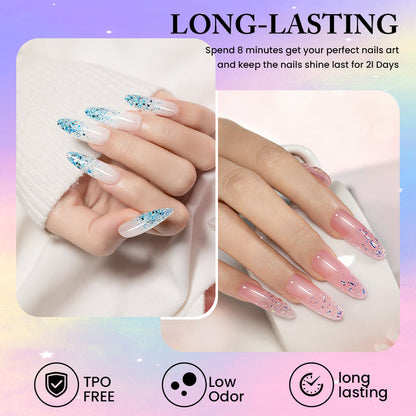 Confetti Glitter Gel Polish Set - 6 Colors Spring Summer Chunky Flake Collection 7.5ml - TPO & HEMA Free