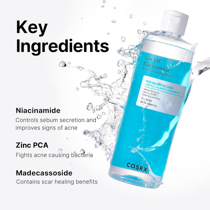 Cosrx Low pH Niacinamide Micellar Cleansing Water 13.5oz/ 400ml
