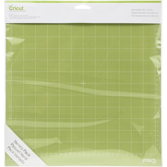 Cricut - Adhesive Back Cutting Mats 12"X12" - 3/Pkg - Green, Blue & Purple. Provo Craft-Cricut Adhesive Back Cutting Mats: Green, Blue And Purple. Each of the three mats has been customized to match the weight of commonly used crafting materials. Each has just the right level of grip to not only hold your material firmly in place during use but also allow you to easily remove the material from the adhesive surface. Available at Embellish Away located in Bowmanville Ontario Canada.